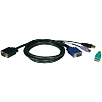 Tripp Lite Kit de conmutador KVM de 1-8 m con cable USB-PS2 para KVM de la serie B040-B042- color negro